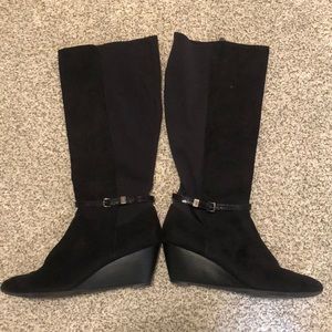 Dana Buchman Black Wedge Boots